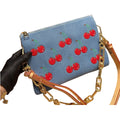 American Domestic Shop - Cute Cherry Pattern Denim Handbag, Fashionable Women's Crossbody Purse