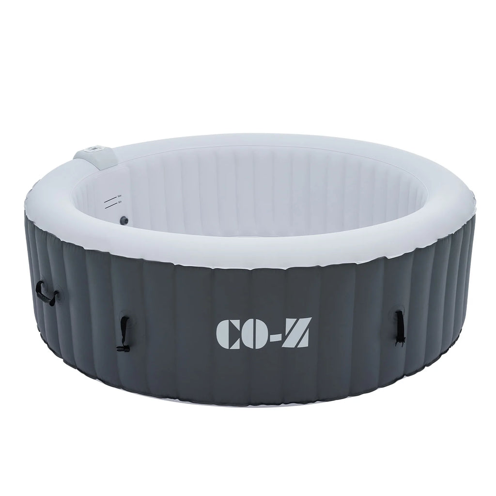 Outdoor 6 Person Round Whirlpool Inflatable Hot Tub Spa Jet 130 Massaging gray