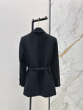 Women's 2025 new woven woolen tweed coat, elegant socialite style, with a lapel and waistband jacket
