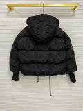 Ladies' down jacket with letter print style hooded down jacket warm winter short coat loose and casual clothing fashionable top