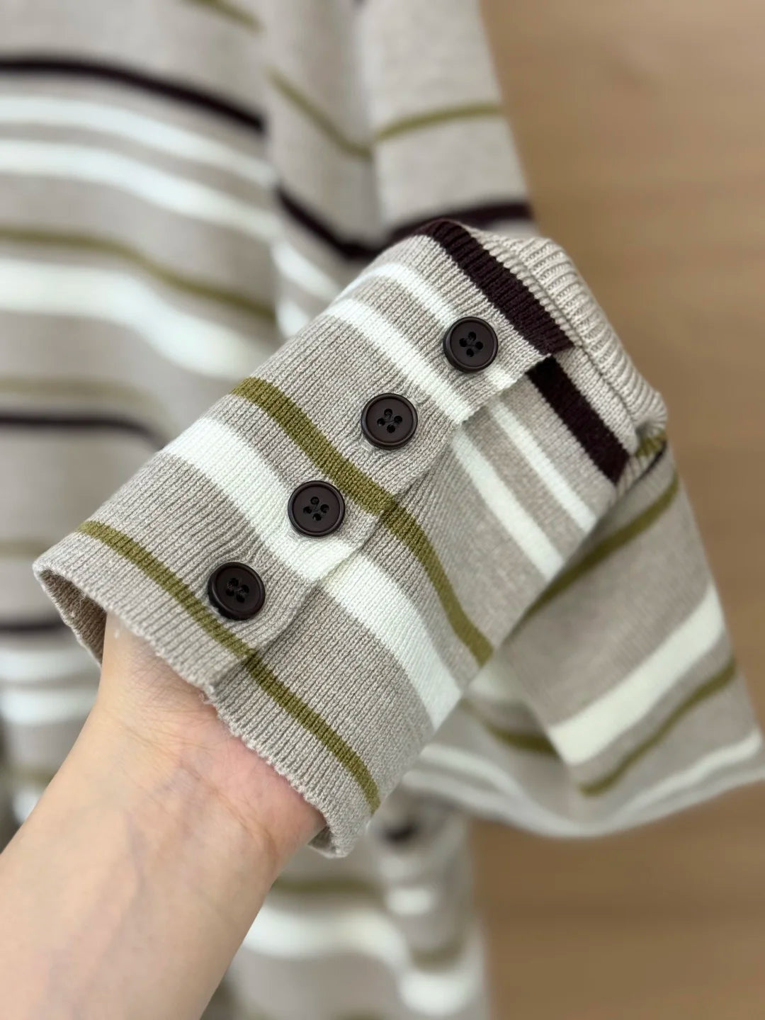 High Quality Women Polo Collar Long Sleeve Knitted Pullover Tops Long Sleeve Elegant Chic Luxury Striped Casual Vintage Sweater