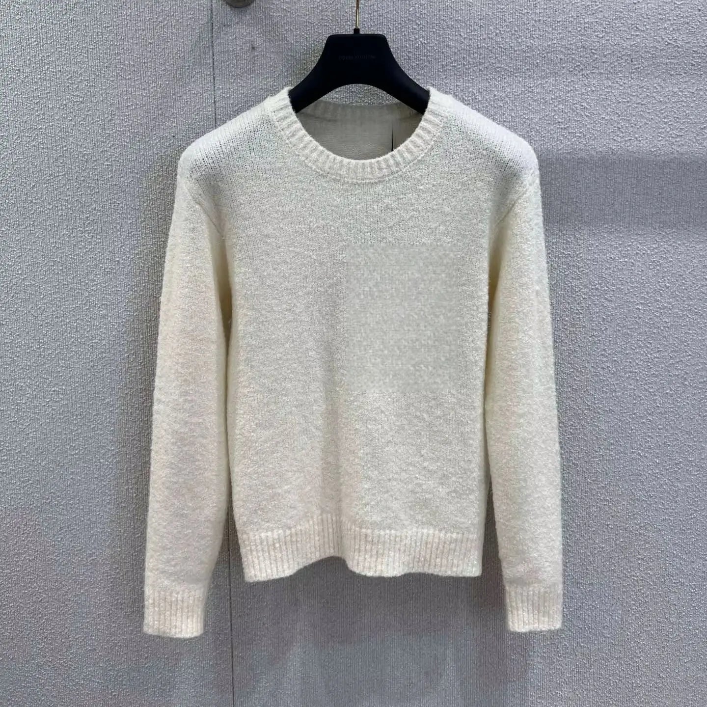 25 Autumn and Winter New White Intarsia Wool Knitted Sweater