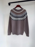 Women's Grey Knitted Sweater Embellishments Crew Neck Long-Sleeve Top Luxury Brand Inspired Casual Streetwear Pullover Hot Sale