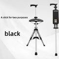 A 2-in-1 portable folding cane and chair combination that can be quickly folded and unfolded, equipped with a seat and three leg