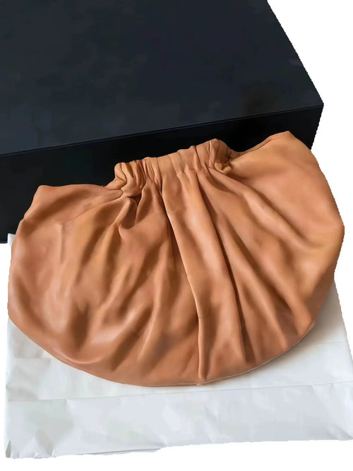 2026 New Women's Lambskin Handbag/Crossbody Bag, Soft Texture, Available in Seven Colors, Brown, 33 x 20cm