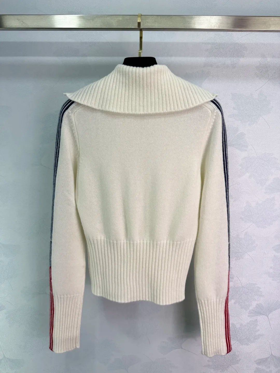 Women's Fashion White Knitted Sweater with Half-Zip Polo  Long-Sleeve Pullover Casual Streetwear Top Hot Sale on AliExpress