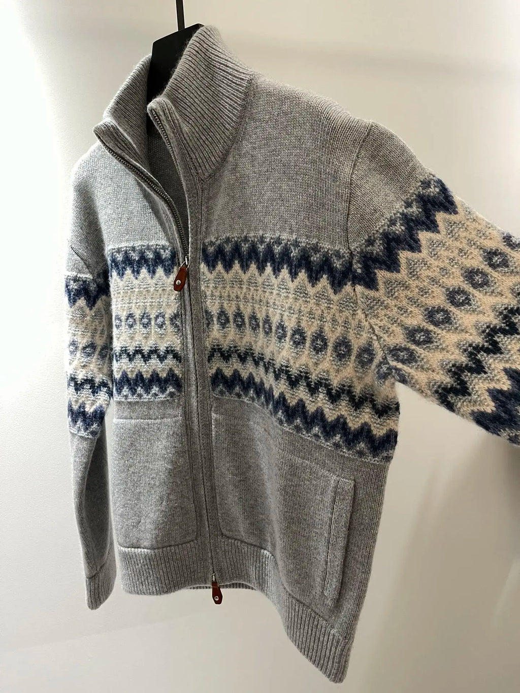 100% Cashmere High Quality New Women Stand Collar Zipper Knitted Cardigan Tops Elegant Chic Luxury Sweet Vintage Casual Sweater