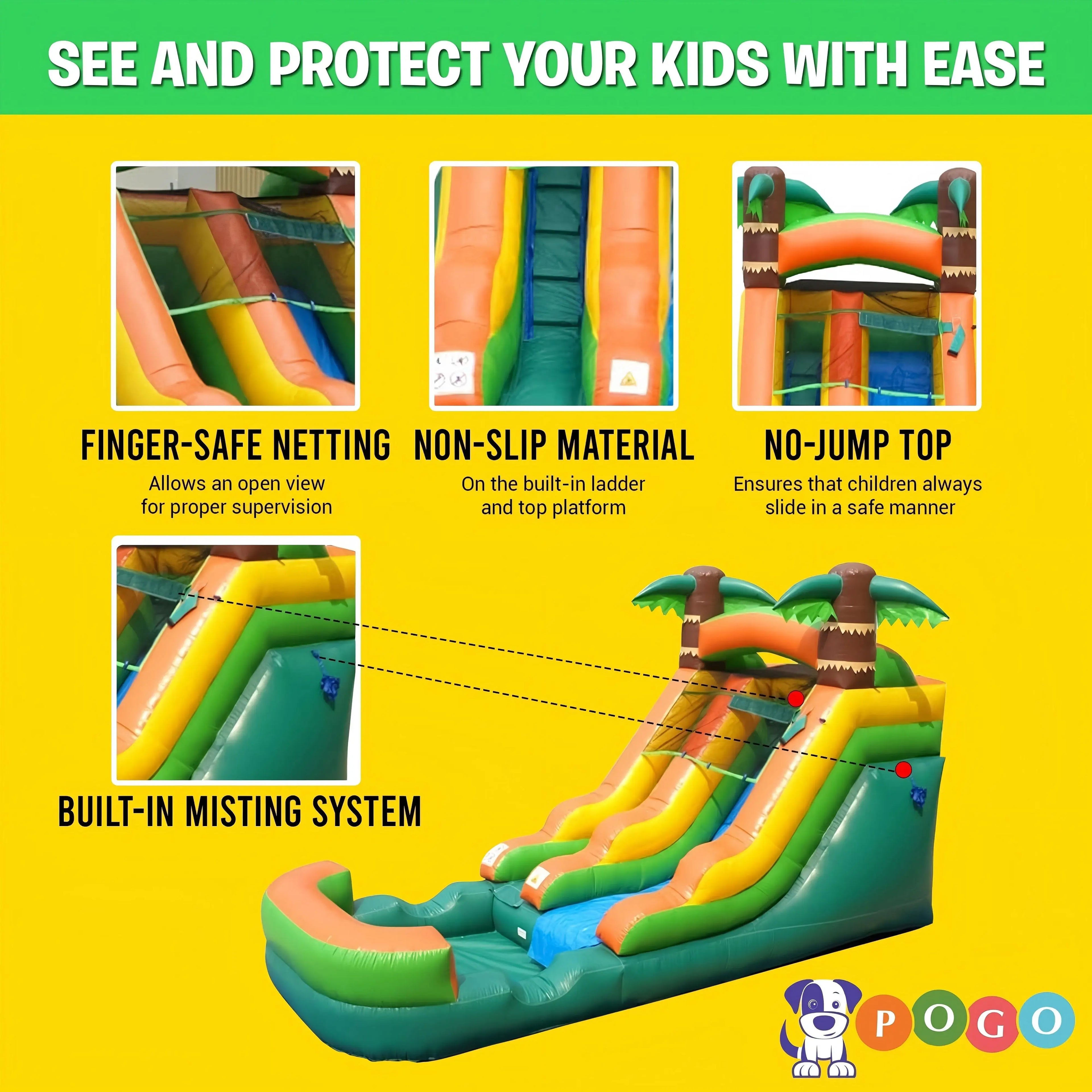 RTS Inflatable Summer Outdoor Sildes Air Bounce Water amusement Play Equipment Inflatble Water Double Slide Bubble Ball Pit