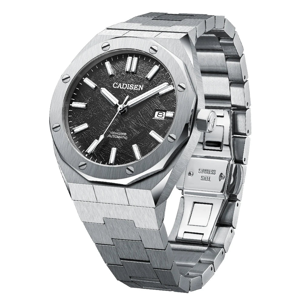 CADISEN Automatic Mens Watches Fashion Top Brand Stainless Steel Sapphire Glass Japan TMI NH35A Watch Men Mechanical Wristwatch