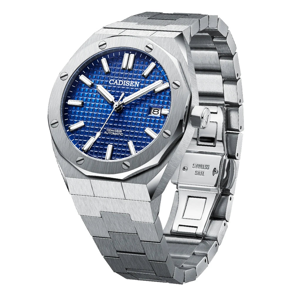 CADISEN Automatic Mens Watches Fashion Top Brand Stainless Steel Sapphire Glass Japan TMI NH35A Watch Men Mechanical Wristwatch