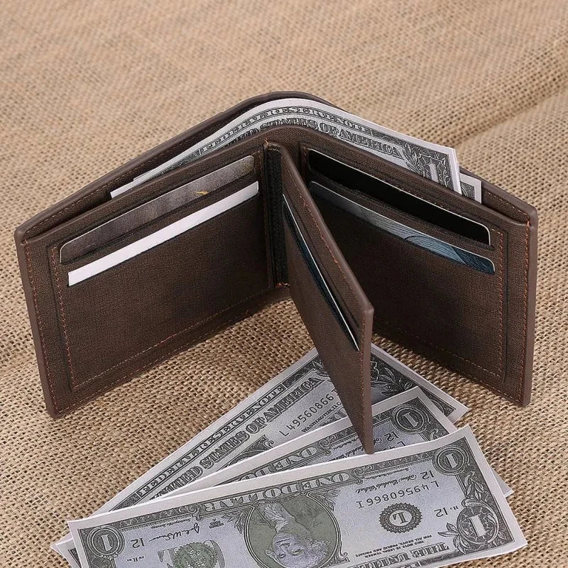 CustomMen Picture Wallets Photo Engraving Leather Wallet Short Three Bifold Large-capacity Multi-functional Business Wallets