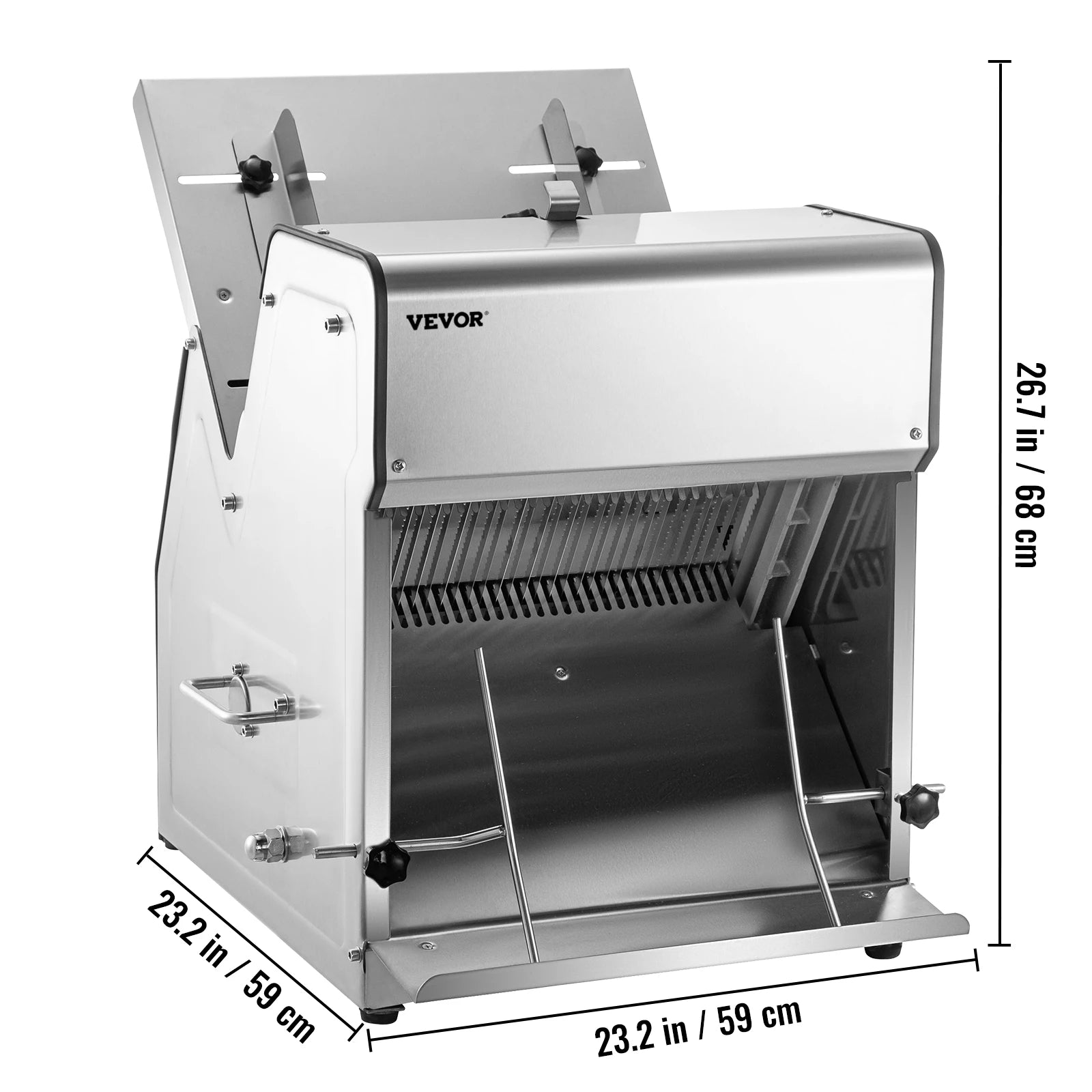 SucceBuy Commercial Bread Slicer Stainless Steel 12mm Blades Electric Bread Cutting Machine Kitchen Appliance Toast Processor