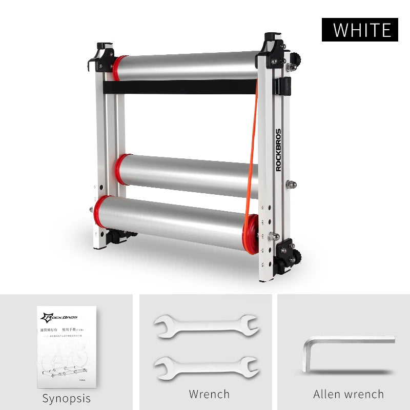 ROCKBROS Bicycle Rollers Trainer MTB Road Bike Indoor Exercise Stand Aluminum Alloy Silent Home Cycling Training Rack Folding
