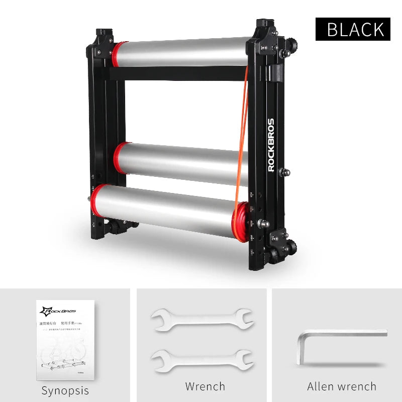 ROCKBROS Bicycle Rollers Trainer MTB Road Bike Indoor Exercise Stand Aluminum Alloy Silent Home Cycling Training Rack Folding