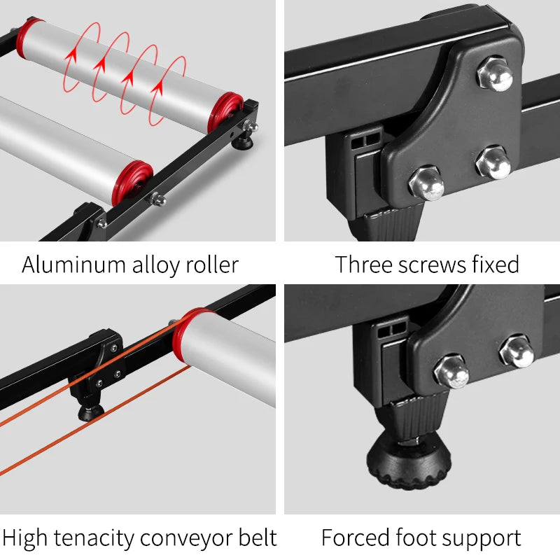 ROCKBROS Bicycle Rollers Trainer MTB Road Bike Indoor Exercise Stand Aluminum Alloy Silent Home Cycling Training Rack Folding