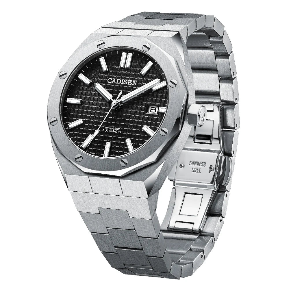CADISEN Automatic Mens Watches Fashion Top Brand Stainless Steel Sapphire Glass Japan TMI NH35A Watch Men Mechanical Wristwatch