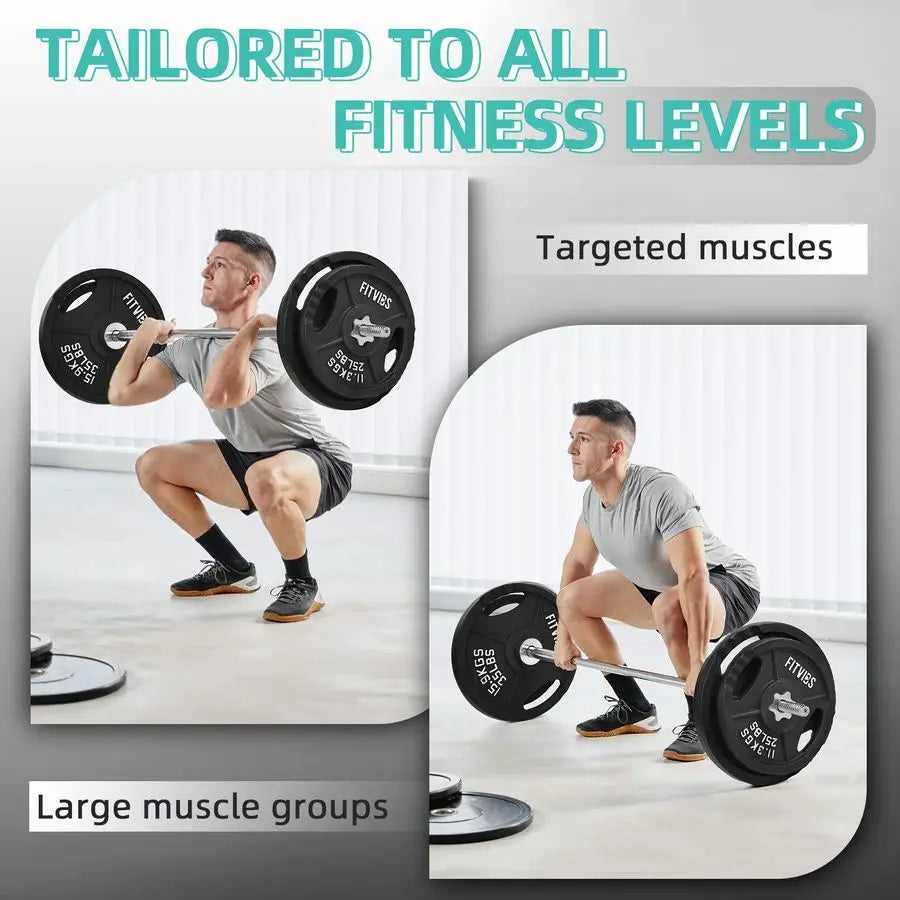 Barbell Weight Set, Cast Iron 1 Standard Weight Plates Including 5FT Standard Barbell Bar amp Star Locks, 45 Pounds Set 35 Lbs P