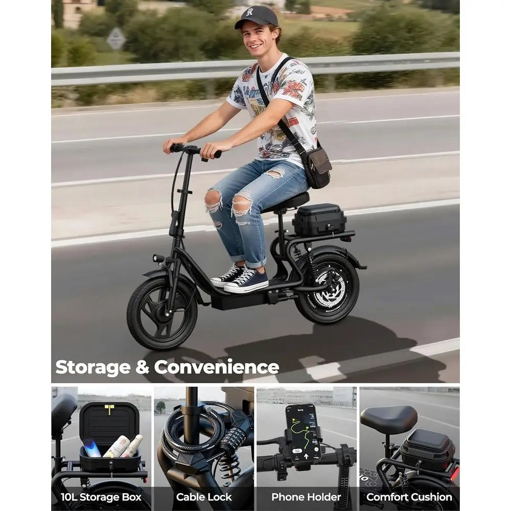 Electric Scooter for Adults - 19MPH & 15/21-Mile Range, 350W Motor, 8.5" Solid Tires with App Control & Dual Brake System