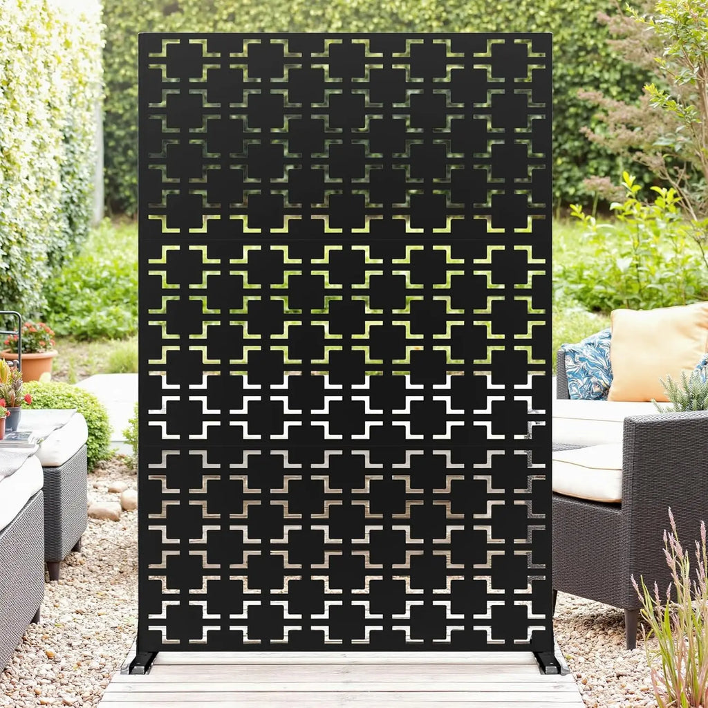 Metal Privacy Screen 72" H x 47" W, Privacy Screens and Panels, Freestanding Decorative Fence , 1 Panel Outdoor Divider