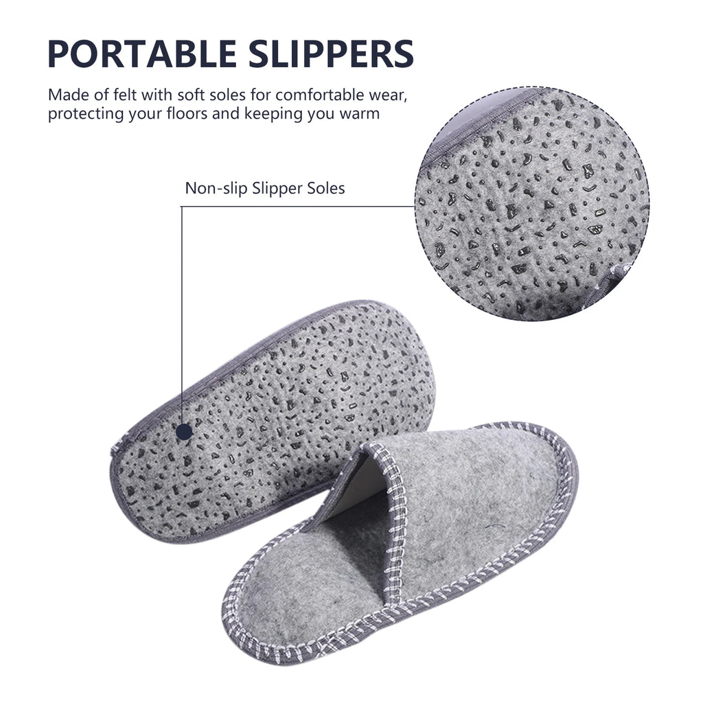 6 Pairs Family House Guest Slippers Set Closed Toe Disposable Slippers Felt Guest Slippers for Bedroom Wedding Party Travel