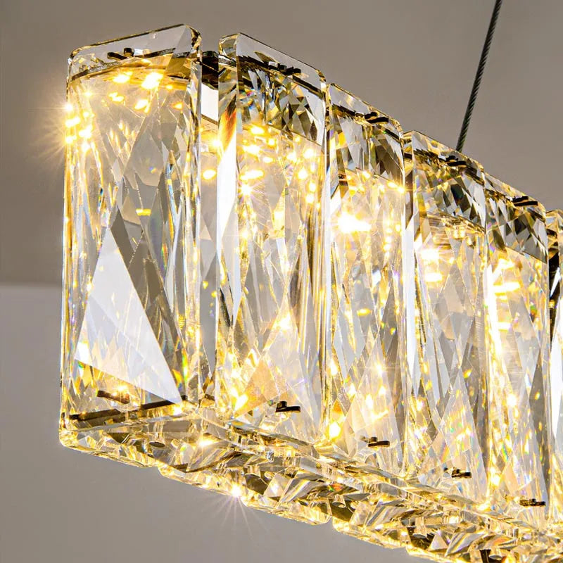 Modern Simple Modern Chandelier Luxury Interior Decoration Hotel Bar Kitchen Living Room Crystal Pendant Lamps Strip Led Light