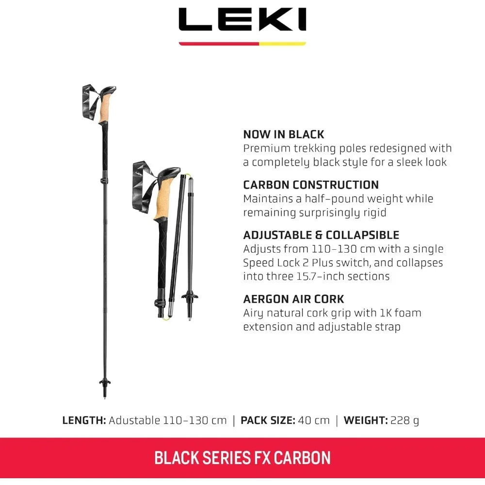Makalu Pro FX Carbon Trekking Poles - Foldable Collapsible Lightweight Walking Poles for Hiking