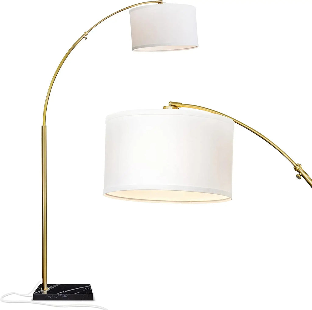 Logan Arc Floor Lamp, Gold/Brass Standing Lamp for Living Room, Office, Bedroom – Modern Decor, Reading Light