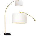 Logan Arc Floor Lamp, Gold/Brass Standing Lamp for Living Room, Office, Bedroom – Modern Decor, Reading Light