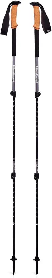 Trail Trekking Poles (Pair) | Lightweight Aluminum Hiking Poles | Natural, Cork, or Foam Grips | FlickLock Adjustable Shafts