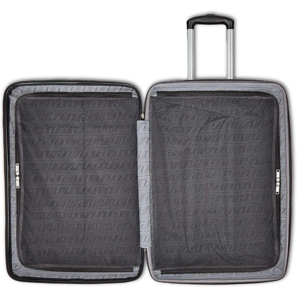 alliance collection hardside spinner luggage set, lightweight, 3-piece (carry-on/medium/large), silver