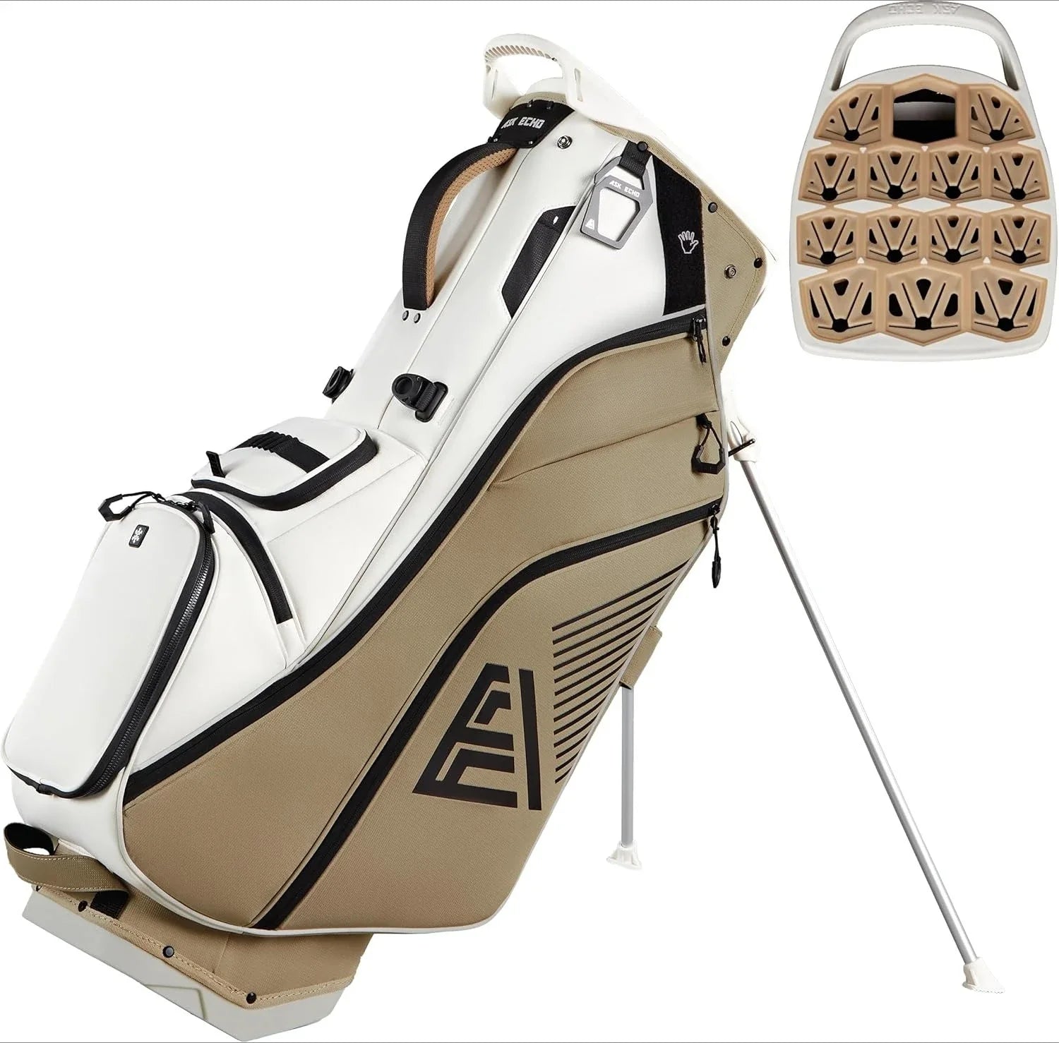 2025 ST- Lock Hybrid Mecha 14 Way Dividers Quiet Stand Bag with Grip Lock for Men & Women Customized