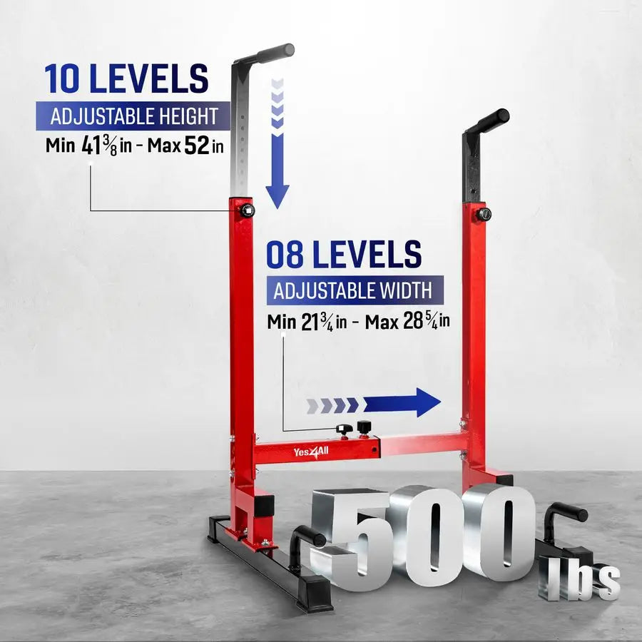 Dip Stand 500 LBS Capacity, 80 Levels Adjustable Dip Bars, Dip Station Machine for Home Gym