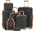 Melalenia 7-Piece Travel Luggage Set, Hard Shell Lightweight Durable Suitcase with Duffel Bag and Toiletry Bag, TSA Lock