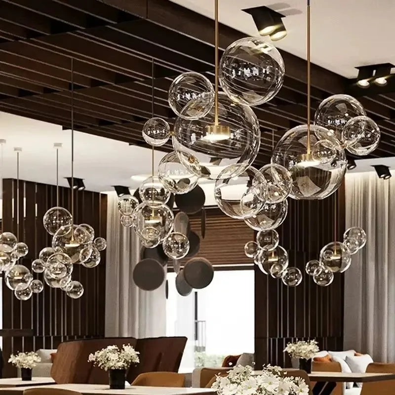 Postmodern Hanglamp Matglas Globes Eetkamer Iron Bubbles Ball Glass Light For  Foyer Kitchen Dinning Room Island Led Pendant