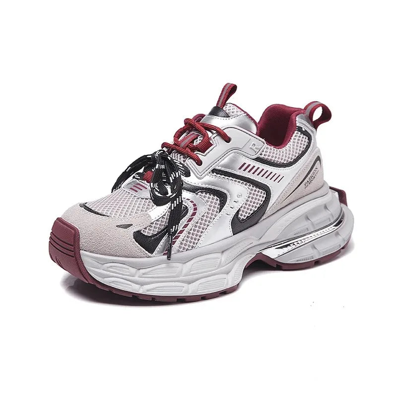 Female Soft Bottom Daddy Shoes Black Autumn and Winter Sports Female New Casual Female Thick Bottom Increase Warm Running