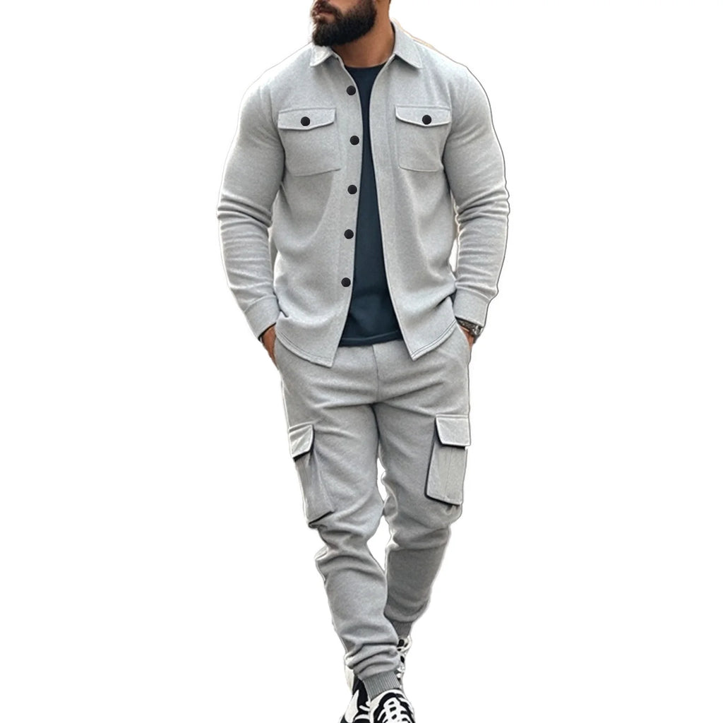 Outdoor Tactical Hunting Jacket for Men, American Heavy Heavy Men's Overalls, lined with Sports Pants, Shirt, 2 Sets