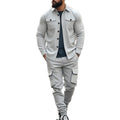 Outdoor Tactical Hunting Jacket for Men, American Heavy Heavy Men's Overalls, lined with Sports Pants, Shirt, 2 Sets