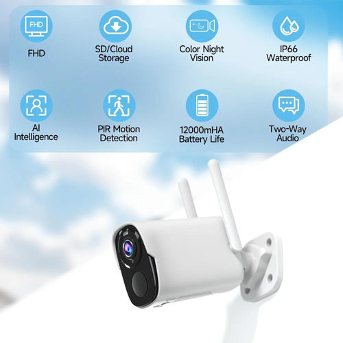 4pc security cameras wireless outdoor, 2k battery powered security camera for home, wifi camera surveillance indoor system with