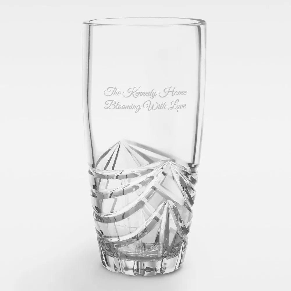 Engraved Cut Crystal Swag Vase (Free Customization)