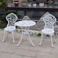 KAILI Patio Bistro Sets 3 Piece cast Aluminum Patio Furniture Outdoor Garden Metal Rust Proof Tables and Chairs White bisrto Se