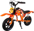 Kids Electric Dirt Bike C6, 12-inch 300W Brushless Motor, 3-Speed LCD, 10 MPH Top Speed, Orange