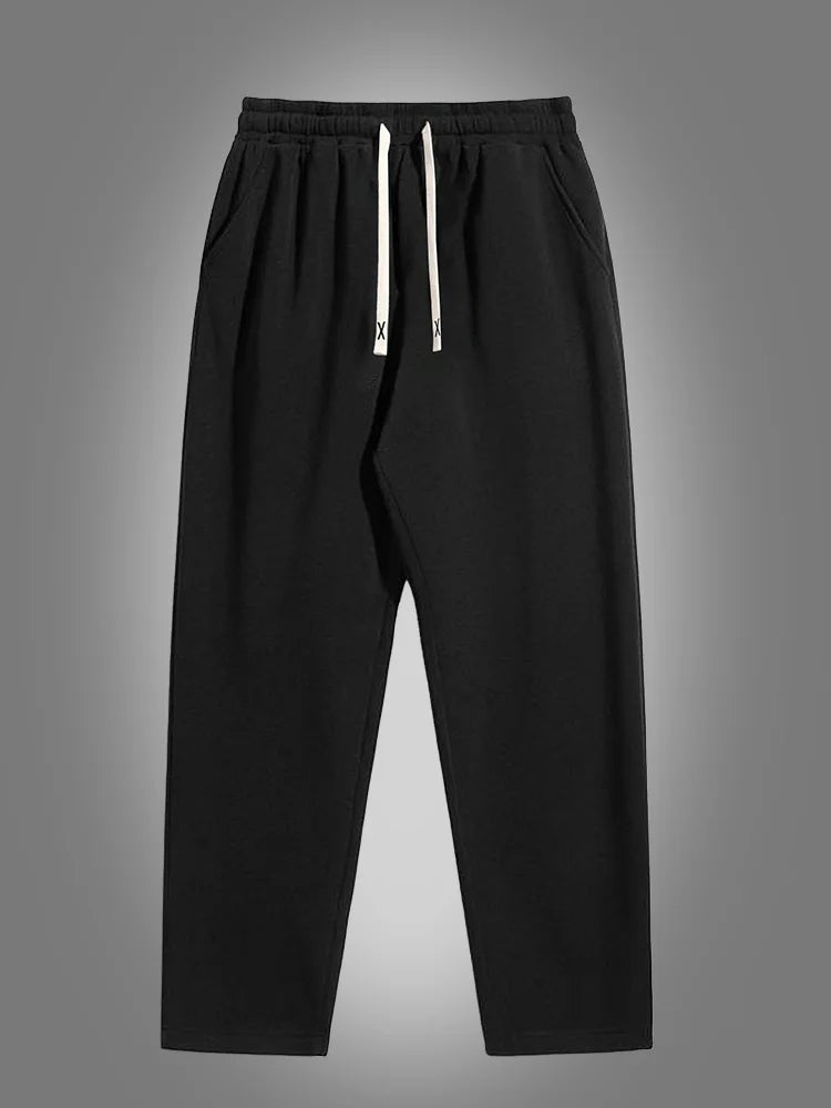 Men's solid color straight leg jogging pants, suitable for casual sports such as running, gym, and outdoor activities
