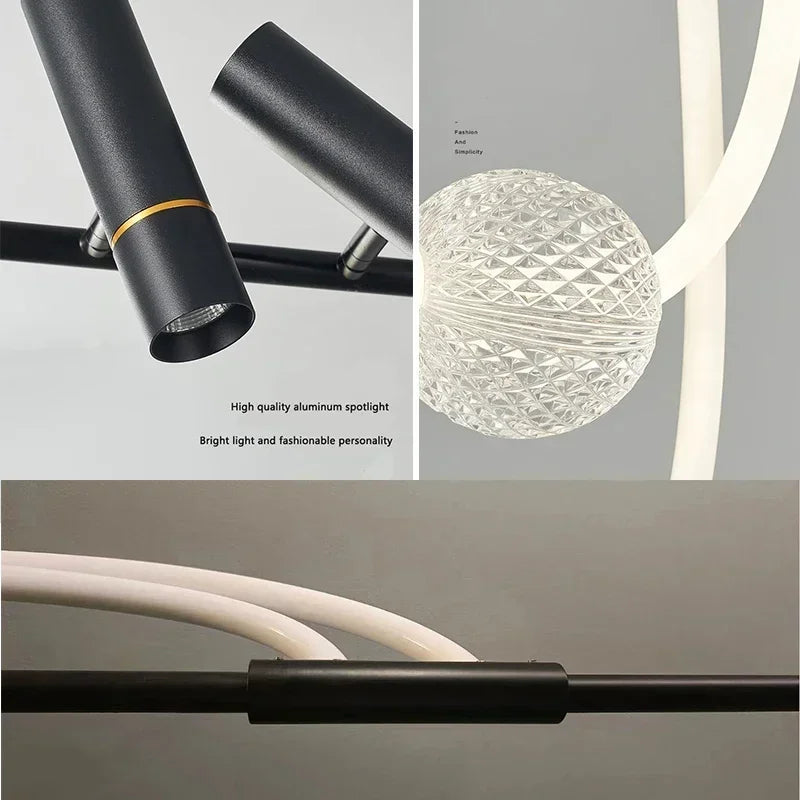 Nordic Designer Light Luxury High-end Sentimental Long Chandelier Exhibition Hall Kitchen Bar Home Decoration Pendant Lights LED