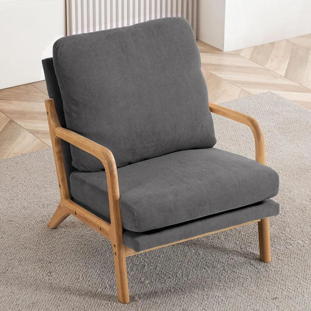 Mid Century Modern Accent Chairs for Living Room, 23” Wide Comfy Chair for Bedroom, Small Cozy Corduroy Reading Chairs for Adult
