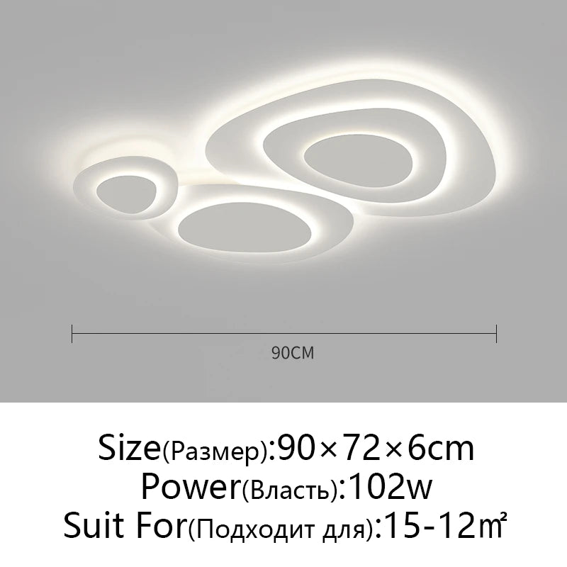 Modern and Simple White LED Ceiling Lamp Milk White Wind Living Room Dining Room Lamp Bedroom Kitchen Ceiling Lamp Indoor Lighti