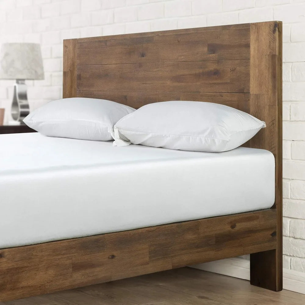 Zinus Tonja Wooden Platform Bed Frame with Headboard, Mattress Support Base Featuring Wood Slats, No Box Spring Required, Simple