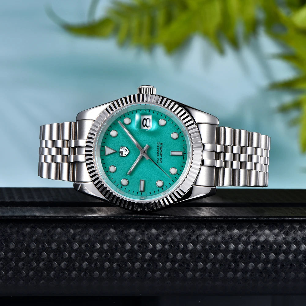 RollsTimi 2025 New Men's Watches Top Luxury Mechanical Automatic Watch For Men AR Sapphire Super Luminous Waterproof Clock Gift