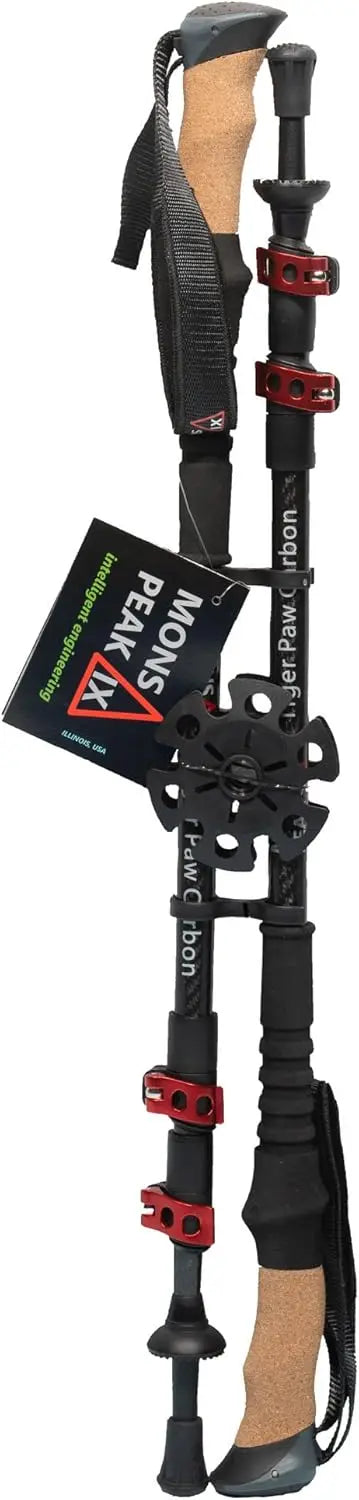 Carbon fiber hiking pole snowshoe line - cork grip ultra-light foldable adjustable