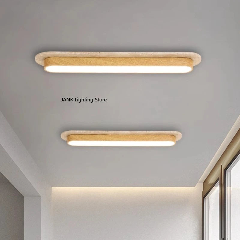 Solid Wood Color Long Strip Wall Light Living Room TV Background Wall Minimal Corridor Light Stone Indoor Lighting Ceiling Light