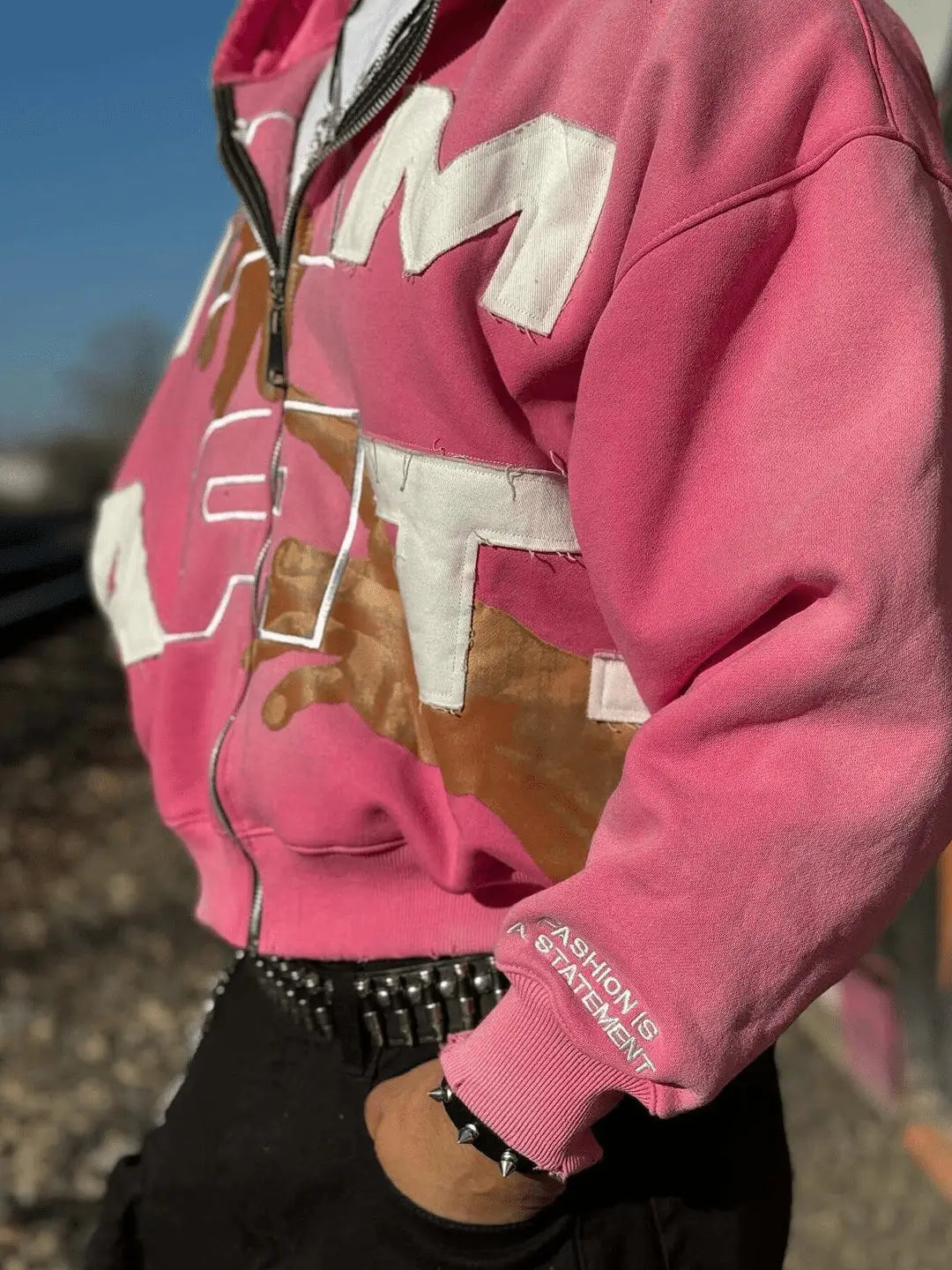 Streetwear Sweatshirt Harajuku Hoodie with Retro Letter Print Oversized Zipper Hoodie Autumn Winter Graphic Sweatshirt for Men